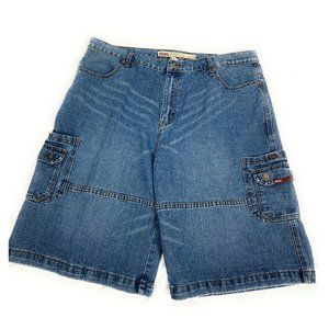 Chams Men Denim Shorts Cargo Zipper Size 40